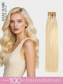 22inch 100PCS I Tips Hair Extensions Real Human Hair Easy To Style Long Straight Itip Human Hair Extensions Add Length Pre Bonded Extensions Remy Hair For Women - Multicolor - View 14