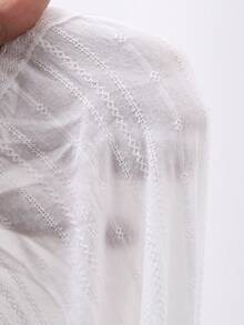 DAZY Cămașă de noapte pentru femei, stil romantic de vacanță, ușoară, texturată, cu dantelă, cu decolteu adânc în V, fără mâneci - alb - Vizualizare 10