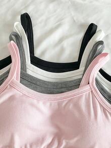 Tween Girl Simple Solid Color Bralette Bralettes For Girls Crop Tops Cute - Multicolor - View 6