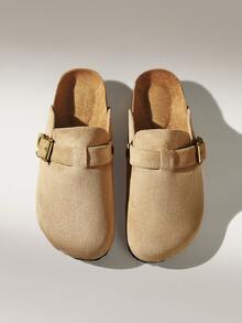 Solecia Sepatu Flat Slip-On Kasual Modis dengan Desain Gesper untuk Wanita - Aprikot - View 6