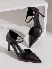 SHUZIA Women's Elegant Stylish Point Toe Ankle Strap Stiletto Pumps