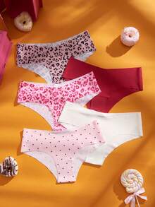 Eraneu 5pcs/Pack Women's Elastic Waist Casual Comfortable Panties - Multicolor - View 1