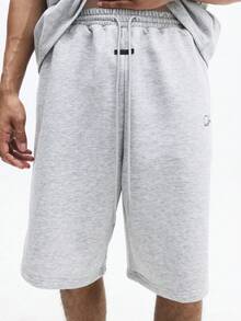 SUMWON Men's Matching Tank Top And Drawstring Shorts Set With Small Chest Logo Summer Loungewear Outfit - Grey - View 6