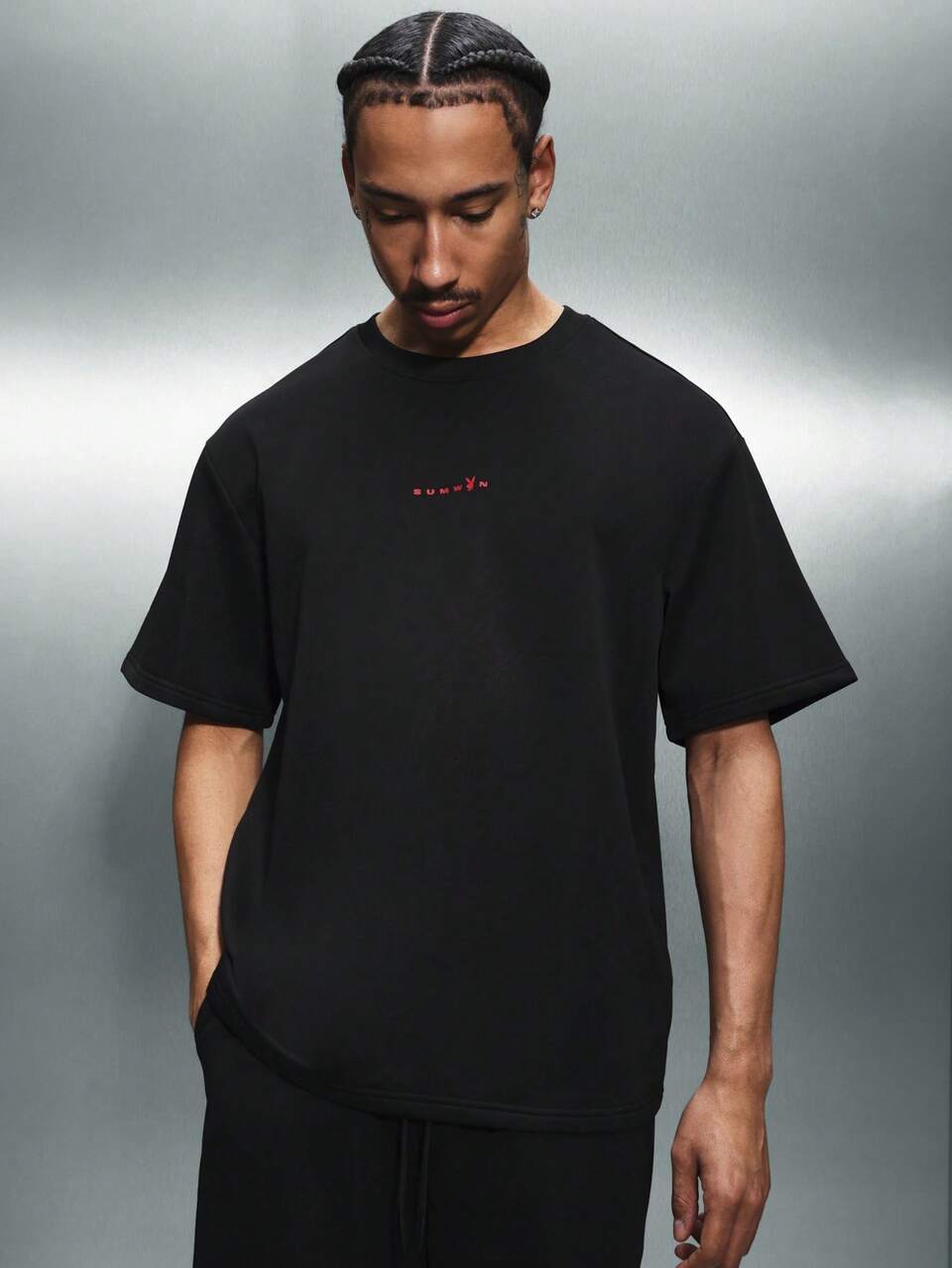 PLAYBOY X SUMWON Oversized Short Sleeve T-Shirt And Shorts Co-Ord Set With Large Back Graphic Print And Chest Logo Detail For Casual Summer Wear