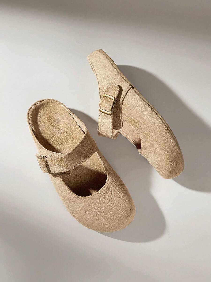 Solecia Giày Boken đế bằng thoải mái mới dành cho nữ - Màu be - Xem 1