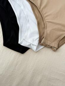 SHEIN 3pcs Teen Girls Casual Comfortable Bodysuits With English Letter Prints - Multicolor - View 7