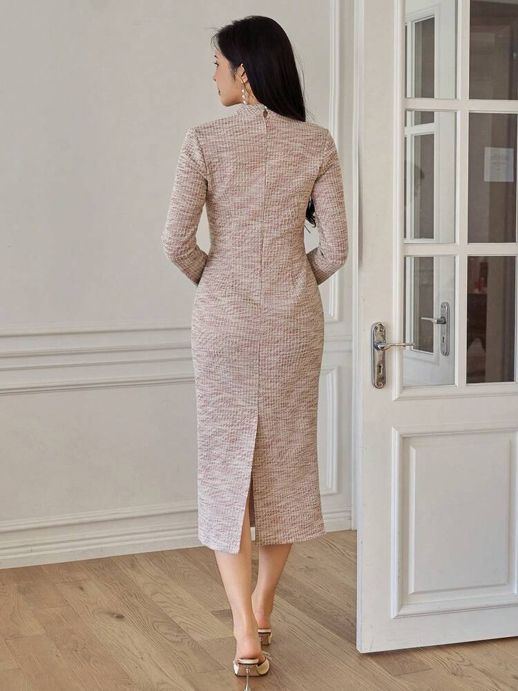 Women's Elegant V-Neck Long Dress, Spring/Summer Wedding Guest Dress Sundress