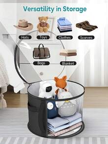 [Caixa de armazenamento à prova d'água] Caixa grande para guardar chapéus | Dobrável e à prova d'água | Ideal para chapéus de jeans, chapéus de sol, chapéus de praia, roupas e brinquedos | Caixa organizadora para uso externo, caixa organizadora para o pé da cama, balde para guardar chapéus, ferramenta para guardar chapéus, bolsa para guardar chapéus de praia, bolsa empilhável para guardar chapéus de aba redonda - Multicolorido - Ver 4