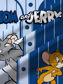 TOM & JERRY X SHEIN 男童条纹卡通图案圆领短袖T恤 - 白色 - 查看 3