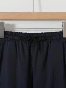 青少年男童休闲通勤直筒锥形裤，适合日常通勤和外出穿着 - 寶藍色 - 查看 5