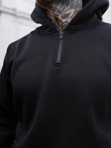 Artur Kramer 2 st herrträningsset med huva för höst/vinter, casual sport - Svart - Visa 3