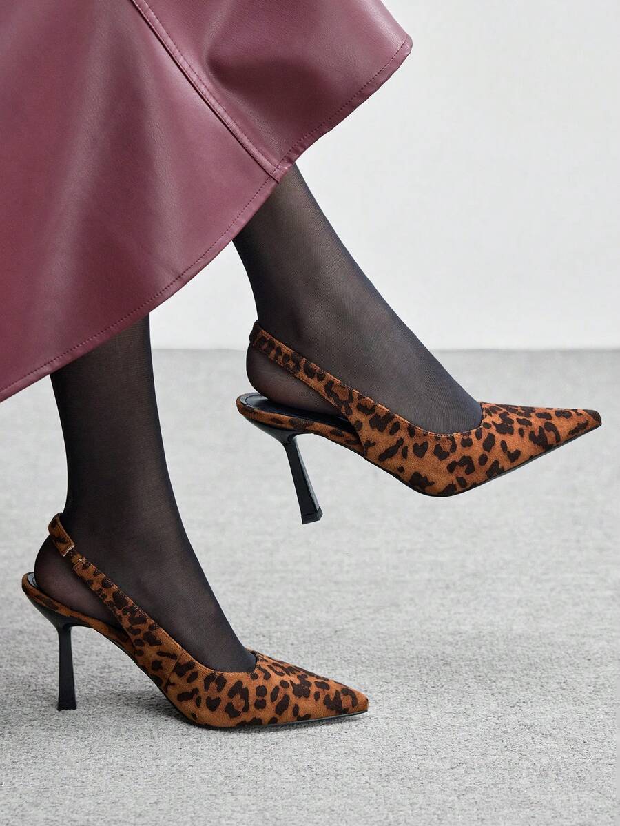 CUCCOO BIZCHIC Zapatos de tacón alto de punta fina de moda para mujer, zapatos de primavera para vacaciones de primavera y Pascua - Óxido marrón - Ver 1