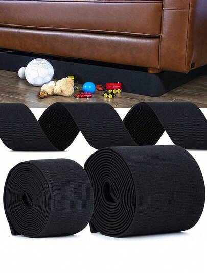 1pc Under Sofa Toy Blocker, Adjustable Gap Bumper, Sectional Connectors For Sliding Sofas, Bumper Guard For Avoid Things Sliding Under Couch & Furniture (Include Adhesive Mounting Strap)