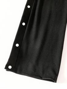 女童阔腿裤，蝴蝶结腰带，蝴蝶印花，时尚休闲运动裤，返校季，灰色 - 黑色 - 查看 6