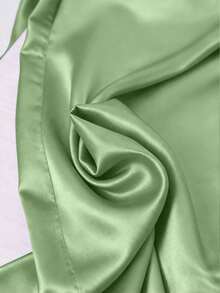 Franclia 大码缎面抽绳系腰直筒裤 - Limelight Green - 查看 6