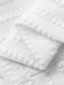 DAZY Textured Jacquard Fabric Lace Trim Camisole Top With Built-In Padding For Women - White - View 7