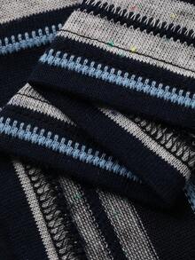 DAZY Women's Polo Collar Striped Casual Short Sleeve T-Shirt - Blue - View 3