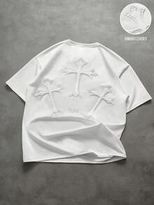 PAVTROS Áo thun nam phong cách đường phố, kiểu dáng phổ biến trên , thêu chữ thập 3D màu trắng, họa tiết Y2K, thích hợp mặc thường ngày, làm quà tặng cho bạn trai/chồng, quà kỷ niệm. Áo thun nam in hình chữ thập, áo thun tôn giáo, áo thun nam, áo thun Cơ đốc giáo, áo thun có hình chữ thập cho nam. - trắng - Xem 3