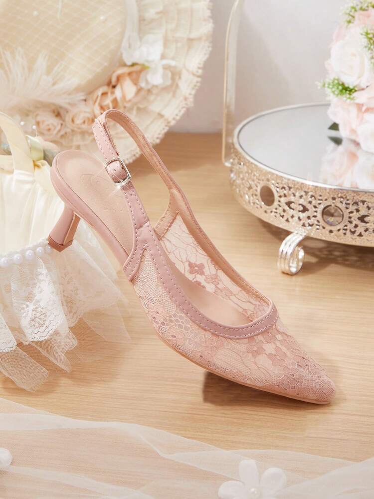 CUCCOO HITCHD Women's Pointed Toe Buckle Design Everyday Versatile Fashion High Heels Valentine's Day Elegant Shoes