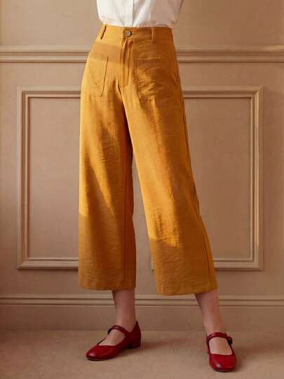 Écloséra 新款纯色直筒九分裤，修身女裤