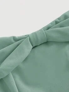 SHEIN MOD 女士露肩蝴蝶结红色派对迷你连衣裙 - 薄荷綠 - 查看 3