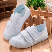 TENIS BLANCOS DE TELA CON DOBLE AJUSTE - Blanco - Ver 1