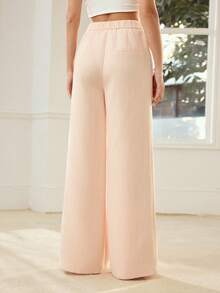 MOTF PREMIUM Quần tây ống rộng màu trơn thanh lịch dành cho nữ, thích hợp cho buổi hẹn hò mùa xuân. - trái cam - Xem 3