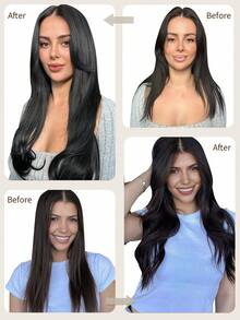 微环接发，100%真人发，颜色可选1#、NC#、1B#、2#、4#、6#、99J#、33#，长度14-22英寸，直发，50束/包，隐形珠加厚微环接发，带鱼线，无需胶水，易于造型，适合细软发质，沙龙级效果，所有女性适用。 - 彩色 - 查看 10