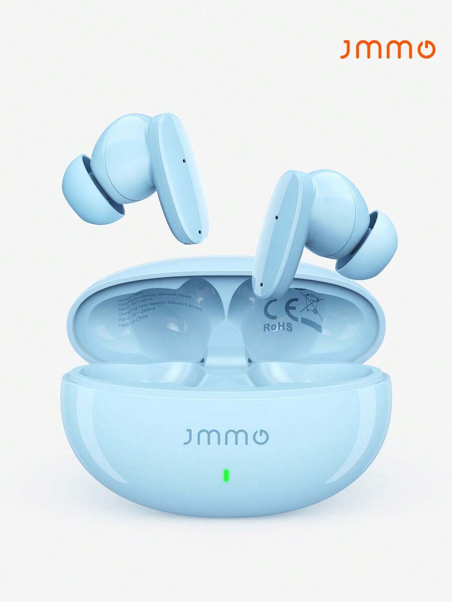 JMMO Wireless Earbuds With Premium Sound, 5.3 Auto Pairing Ear Buds With Long Playtime Light Weight Waterproof Wireless Headphones For IOS And Android, Suitable For Sports Workout - Blue - View 1
