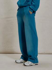 Loose Fitting Elasticated Drawstring Waistband Washed Jogger Sweat Bottoms Tracksuit Co Ord Pants Only Essentials Spring&Summer - Blue - View 3