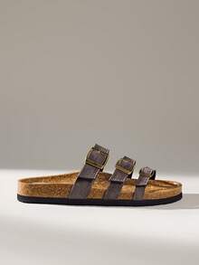 Solecia Women's Adjustable 3-Strap Open Toe Beach Sandals, Gray Slide Sandals For Beach & Vacation - Grey - View 2