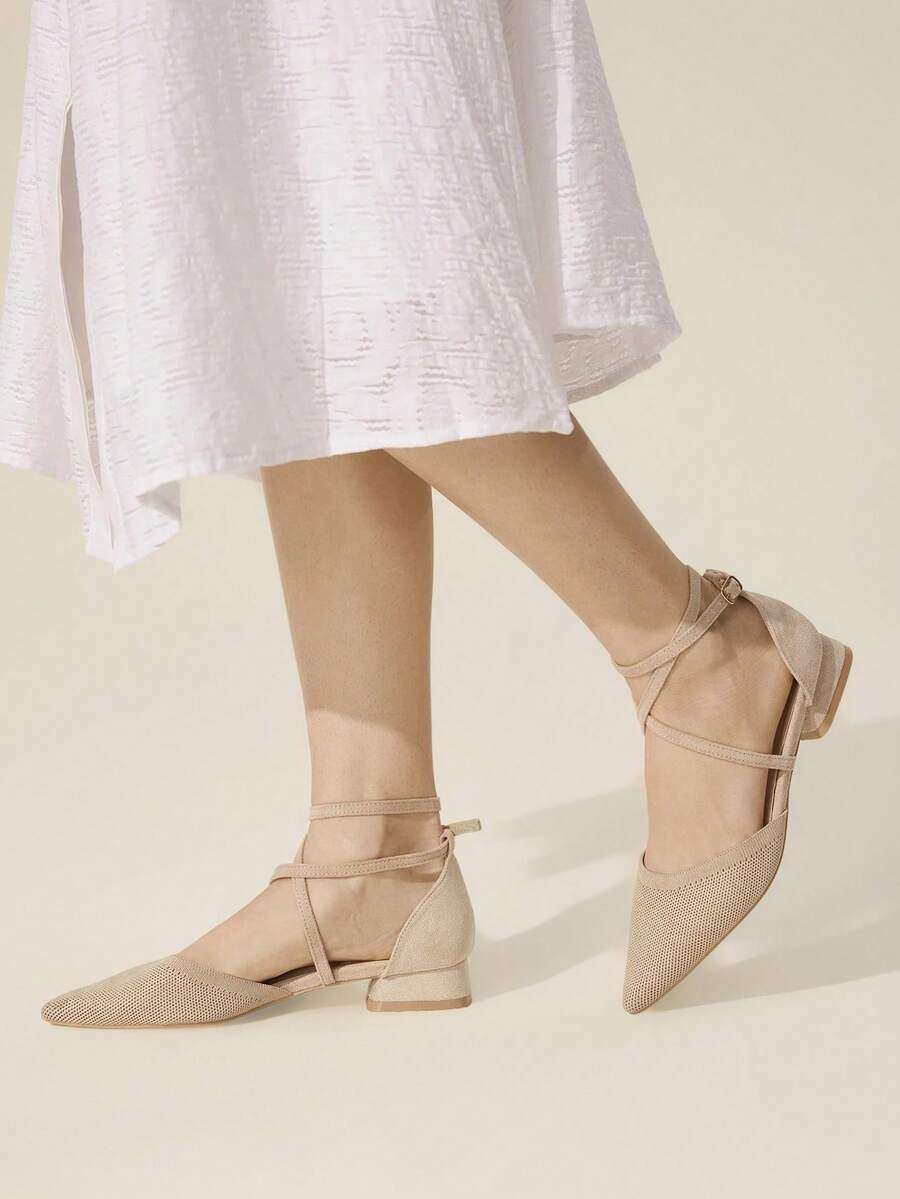 CUCCOO BASICS Women's Casual Versatile Commute Pointed Toe Buckle Pumps Valentine's Day Spring Shoes - Apricot - View 1