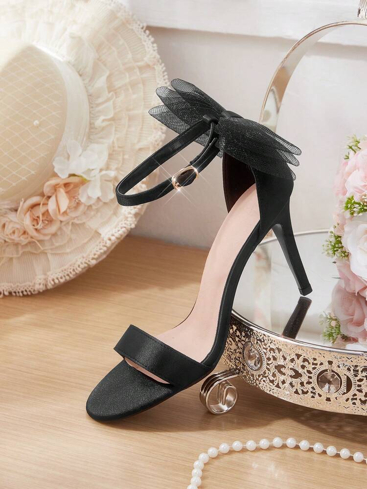 CUCCOO HITCHD Women's Fashion Bow Decor Buckle Design High Heel Sandals, Suitable For Daily Wear Valentine's Day Elegant Shoes
