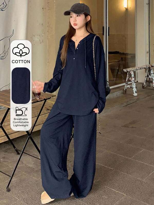 DAZY Women's Casual Solid Color Long Sleeve Top And Pants 2 Pieces Set Fall,Winter Lounge Sets For Women