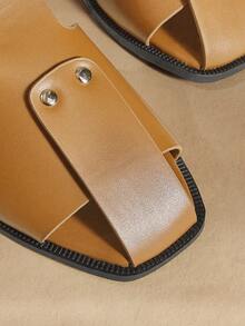 Rosivie 时尚方头平底鞋，百搭通勤鞋，优雅女士办公鞋 - 棕色 - 查看 4