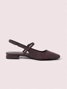CUCCOO DOLLMOD Giày bệt nữ kiểu Mary Jane hở gót mũi vuông bằng da bóng vintage, thoải mái cho đi làm, hẹn hò, dự tiệc, kỳ nghỉ, đám cưới, phong cách học sinh dễ thương. - Cà phê nâu - Xem 8