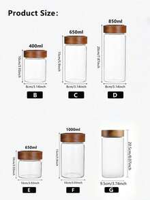 1PC Wood Lid Glass Airtight Canister Kitchen Storage Bottles Jars Food Container Grains Tea Coffee Beans Grains Candy Jar Containers - Multicolor - View 11