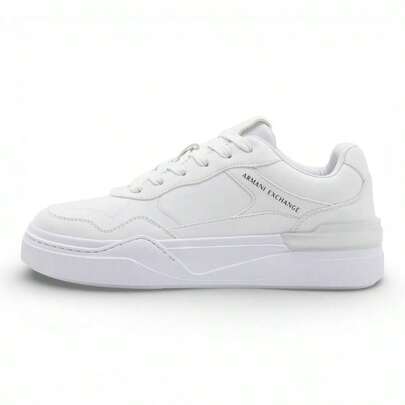 Tenis Armani Exchange Blancos para Hombre - Sneakers de Piel Premium con Diseño Minimalista y Logotipo Lateral | Calzado de Lujo Casual