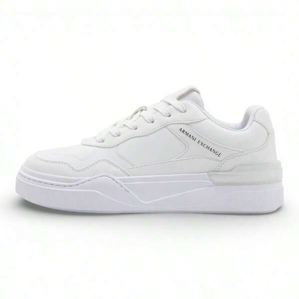  Tenis Armani Exchange Blancos para Hombre - Sneakers de Piel Premium con Diseño Minimalista y Logotipo Lateral | Calzado de Lujo Casual