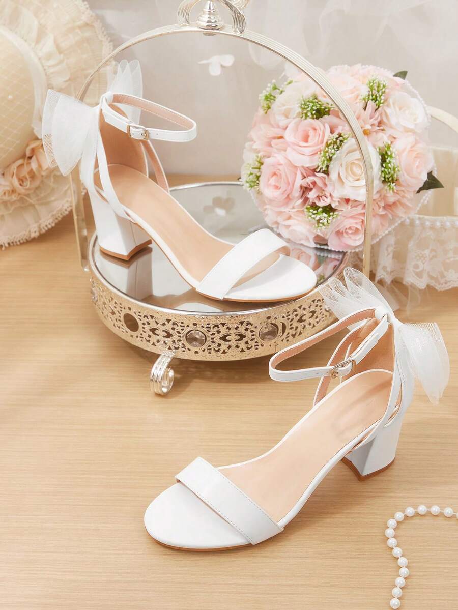 CUCCOO HITCHD 女士搭扣设计时尚日常穿搭高跟凉鞋 - 白色 - 查看 1