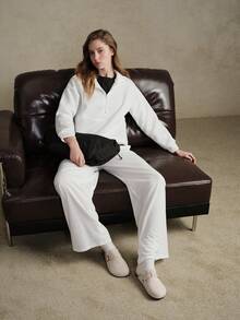 女士休闲百搭通勤日常保暖平底鞋 - 卡其色 - 查看 2