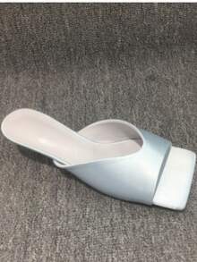 CUCCOO CHICEST Open Toe Heeled Mules Back To School Shoes College Student Shoes Spring Shoes Spring Break Easter For Christmas Valentine's Day Elegant Shoes - Light blue - View 12