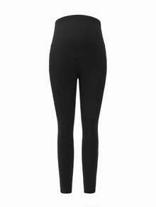 Modmama 2pcs Maternity Solid Color Basic Knitted Leggings, Casual Daily Wear - Pink - View 4