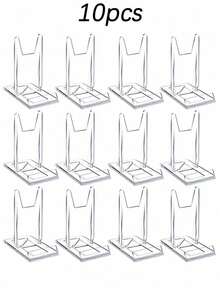 Transparenter Acryl Ausstellungsständer - Verstellbarer Mehrstufenhalter für Bücher, Geldbörsen, Kosmetik & Einzelhandelspräsentationen, stabiler PMMA moderner Bürodekoration, Party & Event Präsentation, langanhaltend elegantes Design - Transparent - Übersicht 11