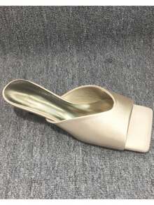 CUCCOO CHICEST Zapatos de tacón abiertos tipo mule, zapatos de vuelta al colegio, zapatos de estudiante universitario, zapatos de primavera, zapatos de vacaciones de primavera, zapatos de Pascua, zapatos de Navidad - Oro claro - Ver 11