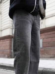 Artur Kramer Men's Retro Loose Fit Casual Jeans, Versatile For All Seasons - Grey - View 4