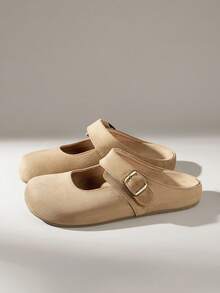 Solecia Giày Boken đế bằng thoải mái mới dành cho nữ - Màu be - Xem 3