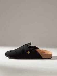 Solecia Women's Casual Slip-On Flat Shoes With Buckle Design, For Daily Wear - Black - View 3
