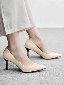CUCCOO BIZCHIC Women's Pointed Toe Pumps - Solid Deep Brown Color, Retro French Style With Slim Heel Spring Shoes Spring Break Easter Prom Heels Valentine's Day - Chantilly - View 7
