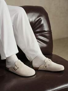 女士休闲百搭通勤日常保暖平底鞋 - 卡其色 - 查看 5